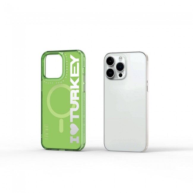 Apple iPhone 15 Pro Max Kılıf Magsafe Şarj Özellikli I Love Turkey Yazı Desenli Wiwu Turkey E Serisi Kapak Apple iPhone 15 Pro Max Kılıf Magsafe Şarj Özellikli I Love Turkey Yazı Desenli Wiwu Turkey E Serisi Kapak
