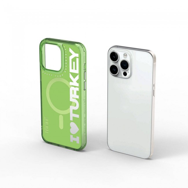 Apple iPhone 15 Pro Max Kılıf Magsafe Şarj Özellikli I Love Turkey Yazı Desenli Wiwu Turkey E Serisi Kapak Apple iPhone 15 Pro Max Kılıf Magsafe Şarj Özellikli I Love Turkey Yazı Desenli Wiwu Turkey E Serisi Kapak