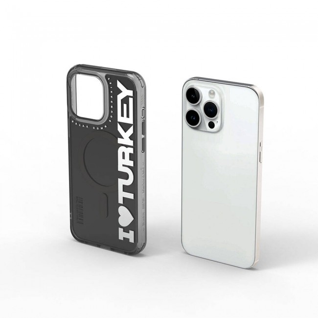 Apple iPhone 15 Pro Max Kılıf Magsafe Şarj Özellikli I Love Turkey Yazı Desenli Wiwu Turkey E Serisi Kapak Apple iPhone 15 Pro Max Kılıf Magsafe Şarj Özellikli I Love Turkey Yazı Desenli Wiwu Turkey E Serisi Kapak