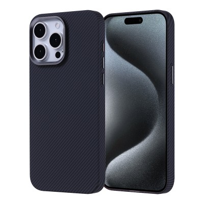 Bal-z Apple iPhone 15 Pro Max Kılıf M-safe Şarj Özellikli Karbon Fiber Görünümlü Zore Nekst Kapak