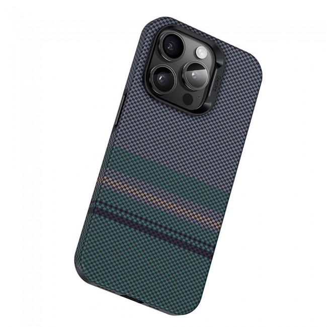 Apple iPhone 15 Pro Max Kılıf Magsafe Şarj Özellikli Karbon Fiber Tasarımlı Benks Aurora ArmorPro Kevlar Kapak Apple iPhone 15 Pro Max Kılıf Magsafe Şarj Özellikli Karbon Fiber Tasarımlı Benks Aurora ArmorPro Kevlar Kapak