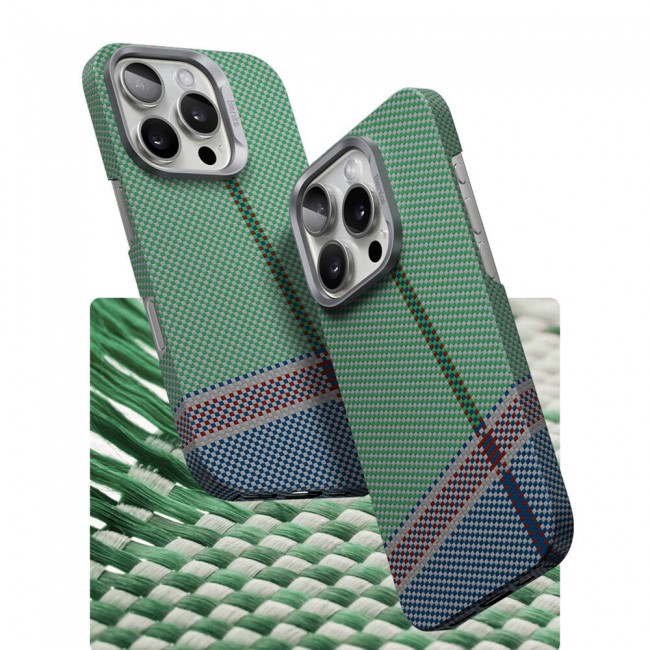 Apple iPhone 15 Pro Max Kılıf Magsafe Şarj Özellikli Karbon Fiber Tasarımlı Benks Passion Green ArmorAir Kevlar Kapak Apple iPhone 15 Pro Max Kılıf Magsafe Şarj Özellikli Karbon Fiber Tasarımlı Benks Passion Green ArmorAir Kevlar Kapak