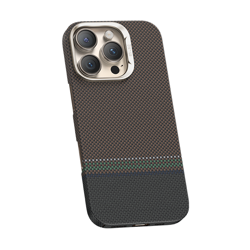 Bal-z Apple iPhone 15 Pro Max Kılıf M-safe Şarj Özellikli Karbon Fiber Tasarımlı Benks Prestige ArmorAir Kevlar Kapak