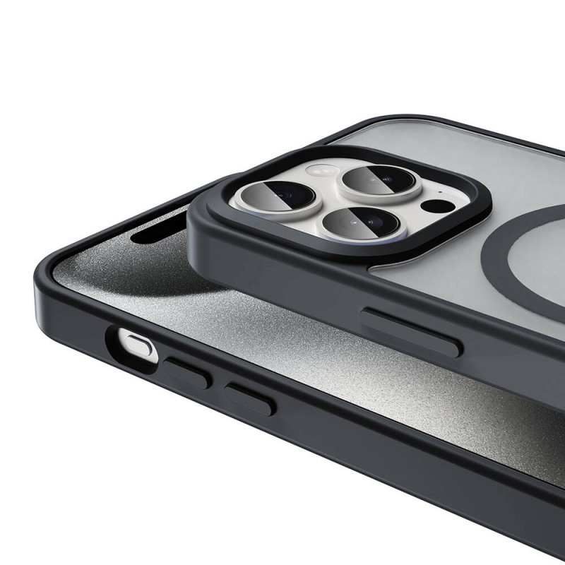 Bal-z Apple iPhone 15 Pro Max Kılıf M-safe Şarj Özellikli Mat Arka Yüzey  Sio Kapak