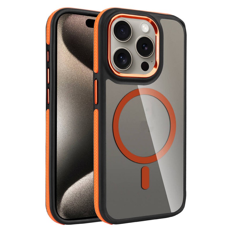 Bal-z Apple iPhone 15 Pro Max Kılıf M-safe Şarj Özellikli Mat Görünümlü  Solo Kapak