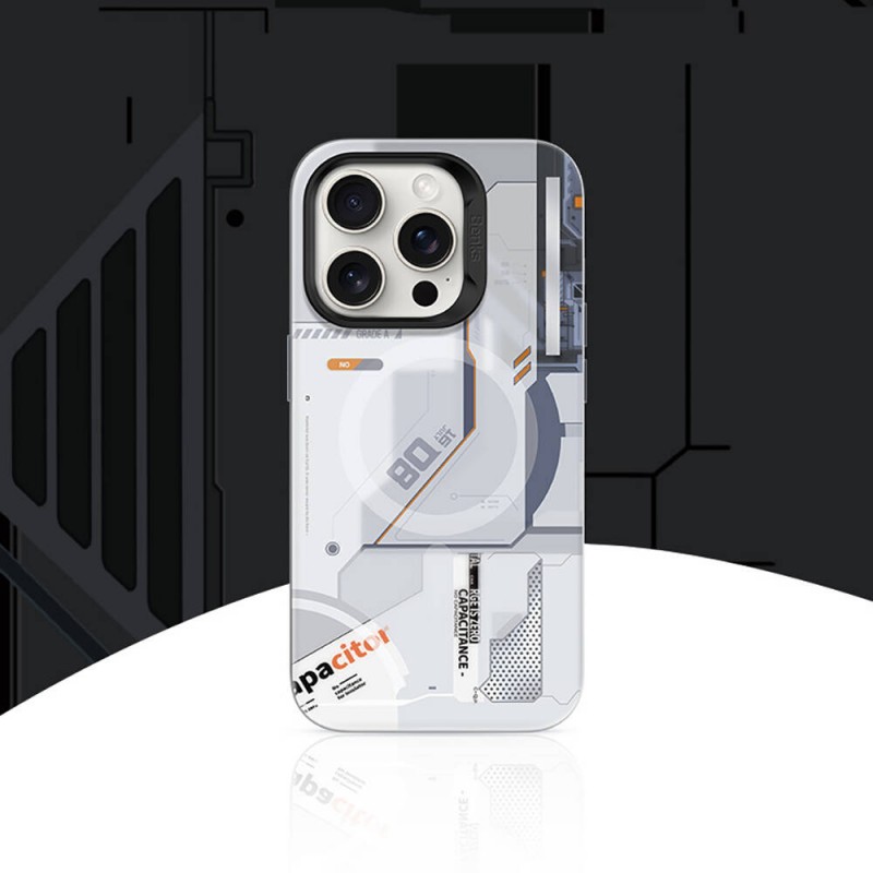 Bal-z Apple iPhone 15 Pro Max Kılıf M-safe Şarj Özellikli Mekanik Tasarımlı Benks Perspective Serisi Kapak