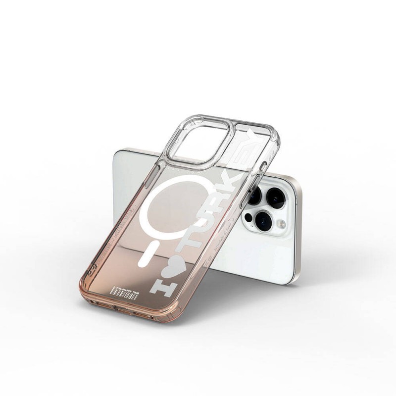 Bal-z Apple iPhone 15 Pro Max Kılıf M-safe Şarj Özellikli Transparan Renk Geçişli Wiwu Turkey C Serisi Kapak