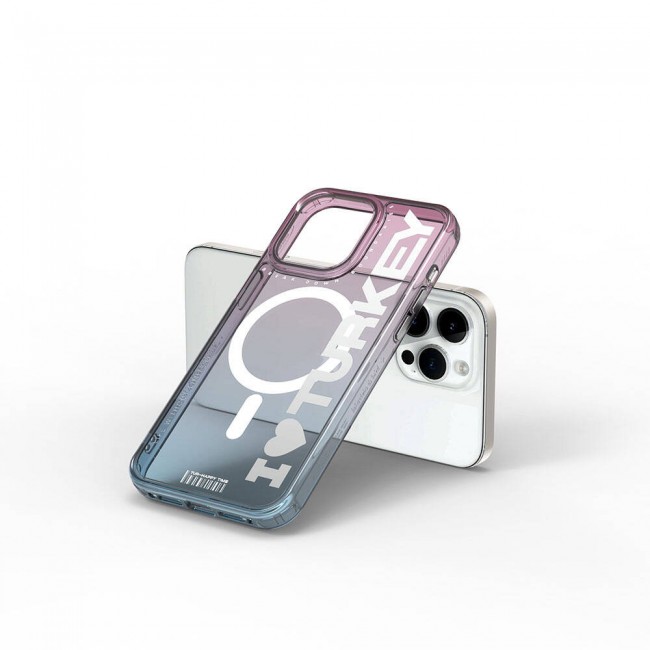 Apple iPhone 15 Pro Max Kılıf Magsafe Şarj Özellikli Transparan Renk Geçişli Wiwu Turkey C Serisi Kapak Apple iPhone 15 Pro Max Kılıf Magsafe Şarj Özellikli Transparan Renk Geçişli Wiwu Turkey C Serisi Kapak
