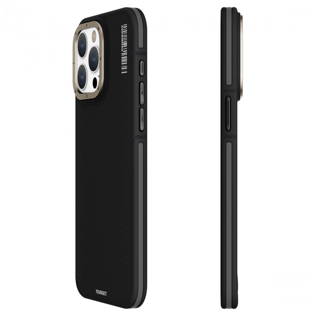 Apple iPhone 15 Pro Max Kılıf Magsafe Şarj Özellikli YoungKit 600D Kevlar Kapak Apple iPhone 15 Pro Max Kılıf Magsafe Şarj Özellikli YoungKit 600D Kevlar Kapak