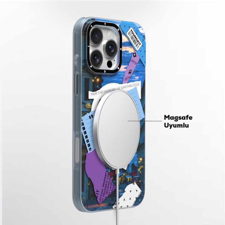 Apple iPhone 15 Pro Max Kılıf Magsafe Şarj Özellikli Youngkit A-City Serisi Kapak