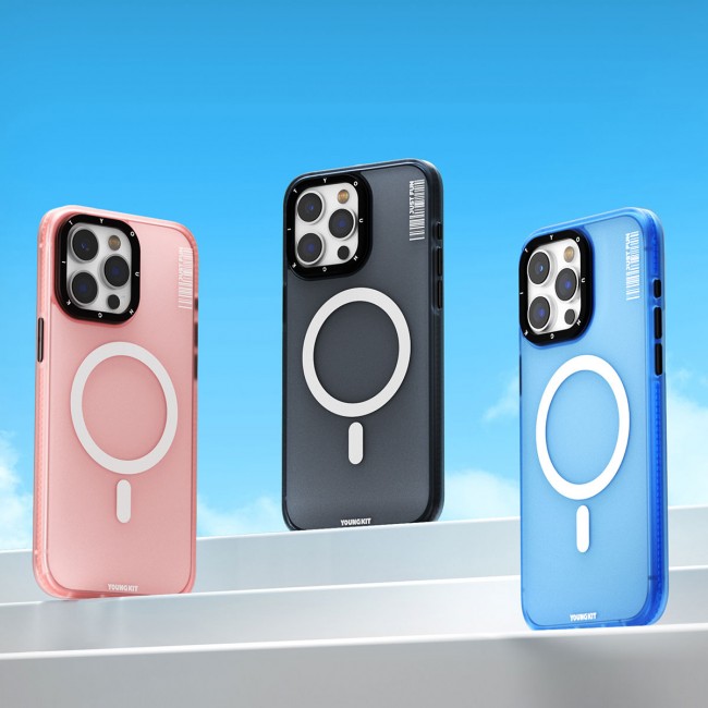 Apple iPhone 15 Pro Max Kılıf Magsafe Şarj Özellikli Youngkit Colored Sand Serisi Kapak Apple iPhone 15 Pro Max Kılıf Magsafe Şarj Özellikli Youngkit Colored Sand Serisi Kapak