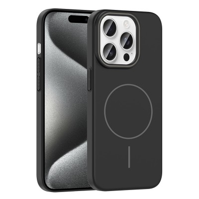 Bal-z Apple iPhone 15 Pro Max Kılıf M-safe Şarj Özellikli Zore Ruby Sert Kapak