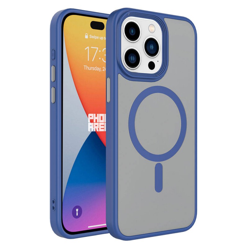 Bal-z Apple iPhone 15 Pro Max Kılıf Mat Arka Yüzey Wireless Şarj Özellikli  Flet M-safe Kapak