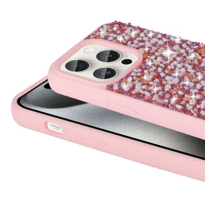 Bal-z Apple iPhone 15 Pro Max Kılıf Parlak Taşlı Tasarım  Linea Diamond Kapak
