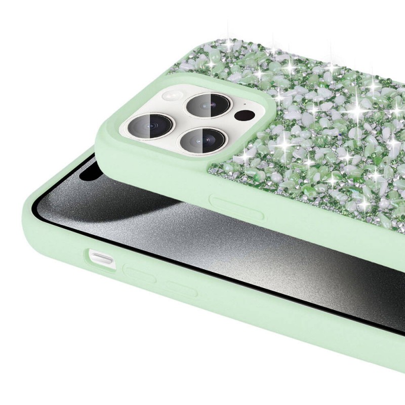 Bal-z Apple iPhone 15 Pro Max Kılıf Parlak Taşlı Tasarım  Linea Diamond Kapak