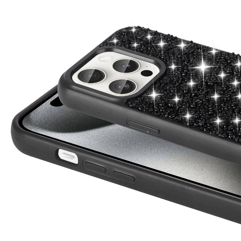 Bal-z Apple iPhone 15 Pro Max Kılıf Parlak Taşlı Tasarım  Linea Diamond Kapak