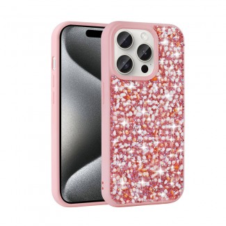 Apple iPhone 15 Pro Max Kılıf Parlak Taşlı Tasarım Zore Linea Kapak Apple iPhone 15 Pro Max Kılıf Parlak Taşlı Tasarım Zore Linea Kapak