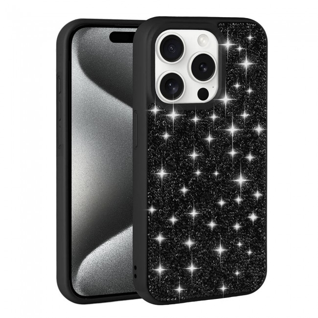 Apple iPhone 15 Pro Max Kılıf Parlak Taşlı Tasarım Zore Pırlanta Kapak Apple iPhone 15 Pro Max Kılıf Parlak Taşlı Tasarım Zore Pırlanta Kapak