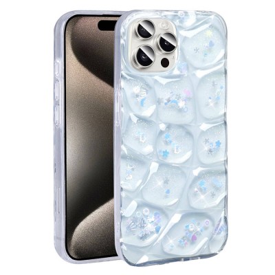 Bal-z Apple iPhone 15 Pro Max Kılıf Simli 3D Desenli  Hacar Kapak