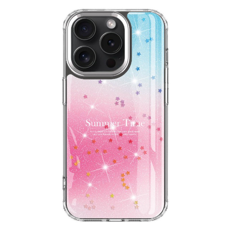 Bal-z Apple iPhone 15 Pro Max Kılıf Simli Desenli Parlak  Task Kapak