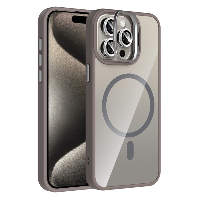 Apple iPhone 15 Pro Max Kılıf Standlı ve Kamera Lens Hediyeli M-Safe Şarj Özellikli Zore Etro Kapak Apple iPhone 15 Pro Max Kılıf Standlı ve Kamera Lens Hediyeli M-Safe Şarj Özellikli Zore Etro Kapak