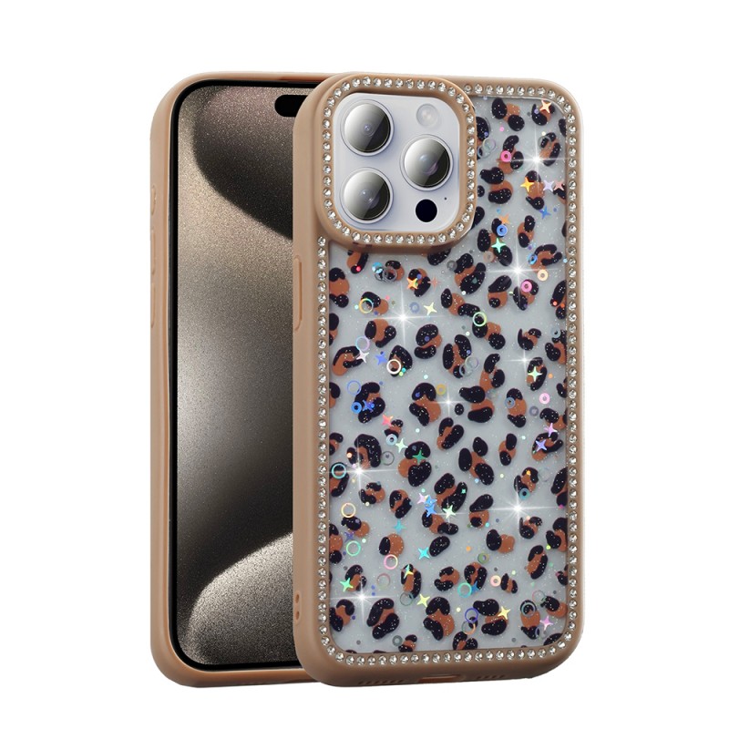 Bal-z Apple iPhone 15 Pro Max Kılıf Taşlı ve Simli Tasarım Zore Azra Kapak