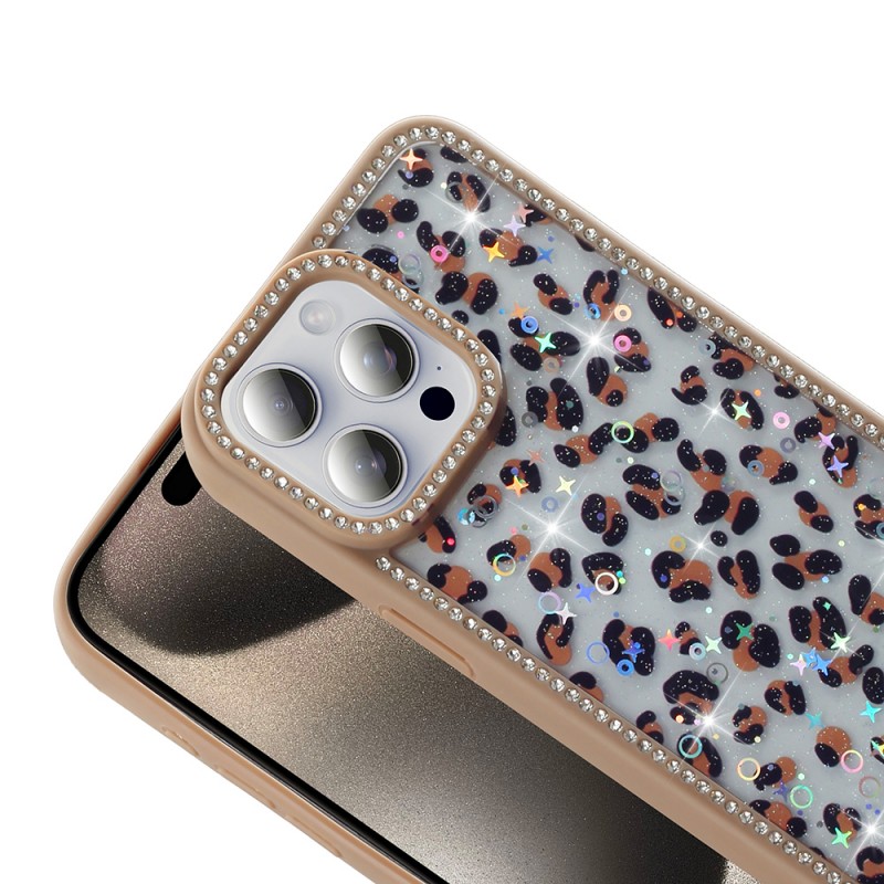 Bal-z Apple iPhone 15 Pro Max Kılıf Taşlı ve Simli Tasarım Zore Azra Kapak