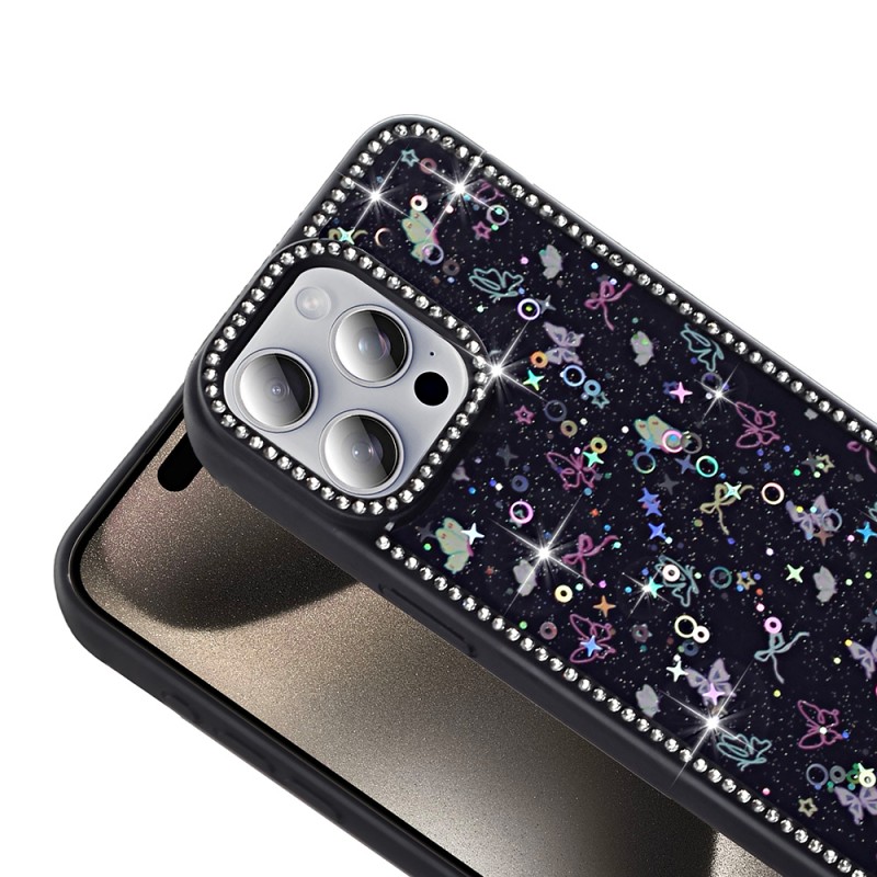 Bal-z Apple iPhone 15 Pro Max Kılıf Taşlı ve Simli Tasarım Zore Azra Kapak