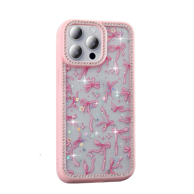 Bal-z Apple iPhone 15 Pro Max Kılıf Taşlı ve Simli Tasarım Zore Azra Kapak