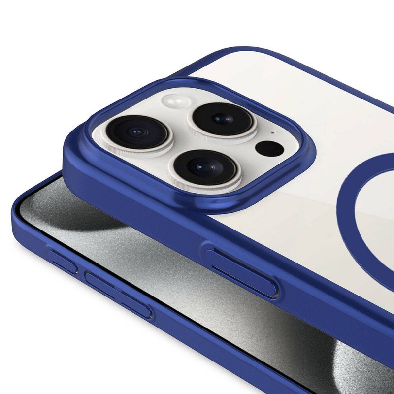 Bal-z Apple iPhone 15 Pro Max Kılıf Wireless Şarj Özellikli Sert PC  Mat Riksos M-safe Kapak