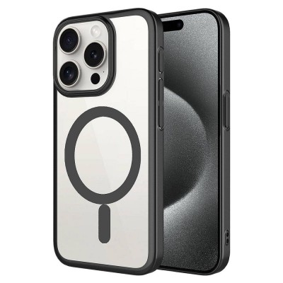 Bal-z Apple iPhone 15 Pro Max Kılıf Wireless Şarj Özellikli Sert PC  Mat Riksos M-safe Kapak