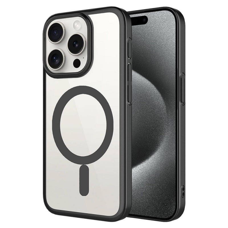 Bal-z Apple iPhone 15 Pro Max Kılıf Wireless Şarj Özellikli Sert PC  Mat Riksos M-safe Kapak