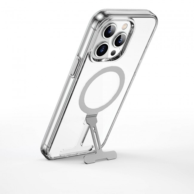 Apple iPhone 15 Pro Max Kılıf Wiwu FYY-014 Magsafe Şarj Özellikli Alüminyum Alaşım Metal Standlı Şeffaf Kapak Apple iPhone 15 Pro Max Kılıf Wiwu FYY-014 Magsafe Şarj Özellikli Alüminyum Alaşım Metal Standlı Şeffaf Kapak