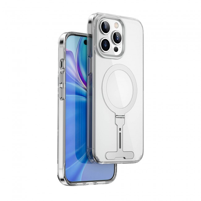 Apple iPhone 15 Pro Max Kılıf Wiwu FYY-014 Magsafe Şarj Özellikli Alüminyum Alaşım Metal Standlı Şeffaf Kapak Apple iPhone 15 Pro Max Kılıf Wiwu FYY-014 Magsafe Şarj Özellikli Alüminyum Alaşım Metal Standlı Şeffaf Kapak