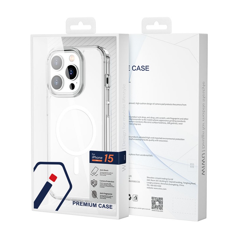 Bal-z Apple iPhone 15 Pro Max Kılıf Wiwu MCC-101 Magnetic Crystal Sert PC Kapak