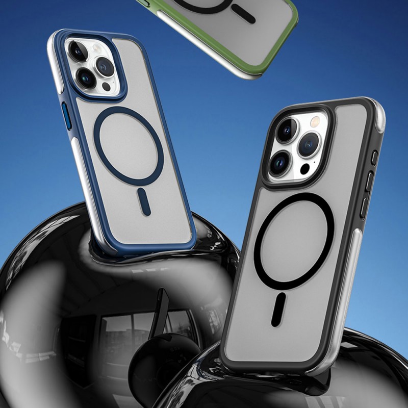 Bal-z Apple iPhone 15 Pro Max Kılıf Wiwu ZKK-012 M-safe Şarj Özellikli Air Cushion Kapak