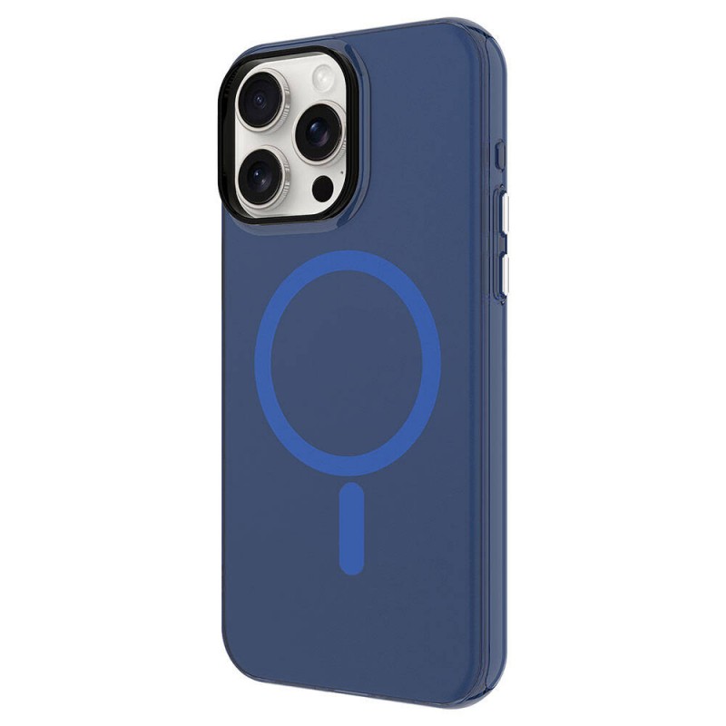 Bal-z Apple iPhone 15 Pro Max Kılıf  M-safe Şarj Özellikli Buzlu Transparan C-Pro Sert Kapak