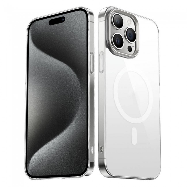 Apple iPhone 15 Pro Max Kılıf Zore Wireless Şarj Özellikli Şeffaf G-Glass Kapak Apple iPhone 15 Pro Max Kılıf Zore Wireless Şarj Özellikli Şeffaf G-Glass Kapak
