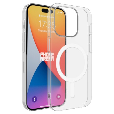 Bal-z Apple iPhone 15 Pro Max Kılıf  M-safe Şarj Özellikli Şeffaf Tek Kamera Çerçeveli Porto Kapak