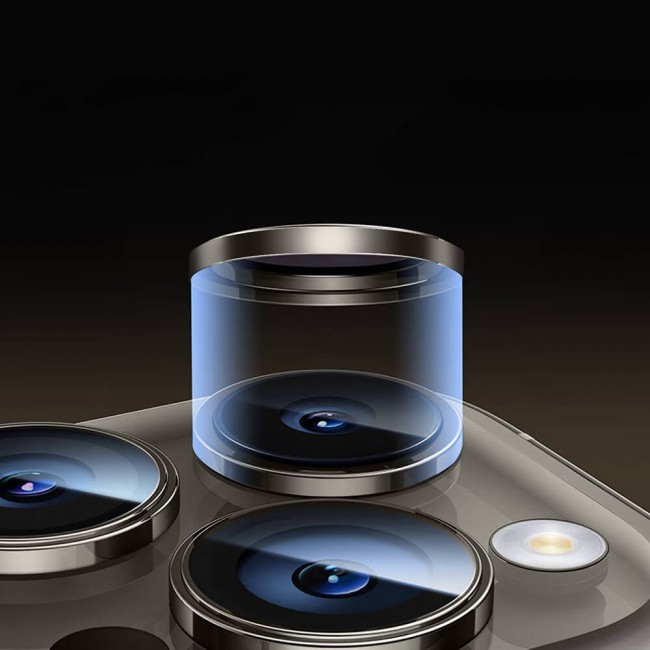 Apple iPhone 15 Pro Max Wiwu LG-004 PVD Lens Guard Metal Kamera Lens Koruyucu Apple iPhone 15 Pro Max Wiwu LG-004 PVD Lens Guard Metal Kamera Lens Koruyucu