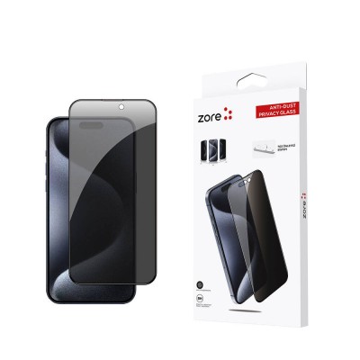 Bal-z Apple iPhone 15 Pro Max  Anti-Dust Privacy Temperli Ekran Koruyucu
