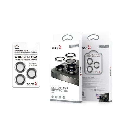 Bal-z Apple iPhone 15 Pro Max  Safir CL-15 Parmak İzi Bırakmayan Anti-Reflective Kamera Lens Koruyucu