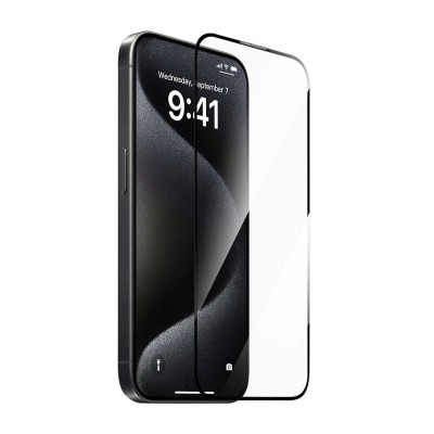 Bal-z Apple iPhone 15 Pro Wiwu GT-008 Polimer Oleofobik Kaplama Şeffaf Pürüzsüz Temperli Cam Ekran Koruyucu 10'lu Paket