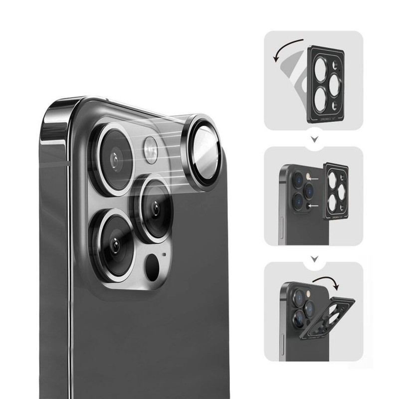 Bal-z Apple iPhone 15 Pro ​​​Wiwu Lens Guard Metal Kamera Lens Koruyucu