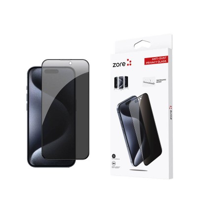 Bal-z Apple iPhone 15 Pro  Anti-Dust Privacy Temperli Ekran Koruyucu