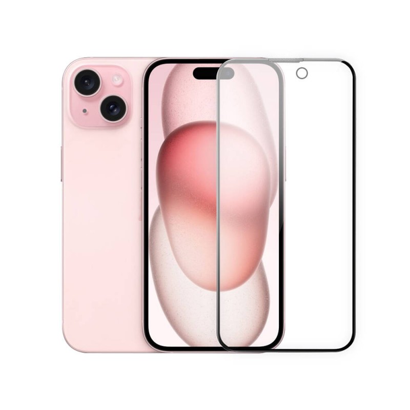 Bal-z Apple iPhone 15 Wiwu Wi-IP002 2in1 Temperli Cam Ahize Toz Önleyici Ekran Koruyucu ve Kamera Lens Koruyucu Set