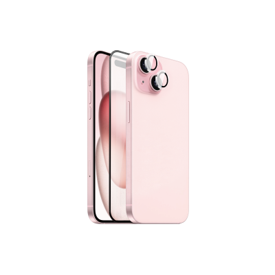 Bal-z Apple iPhone 15 Wiwu Wi-IP002 2in1 Temperli Cam Ahize Toz Önleyici Ekran Koruyucu ve Kamera Lens Koruyucu Set