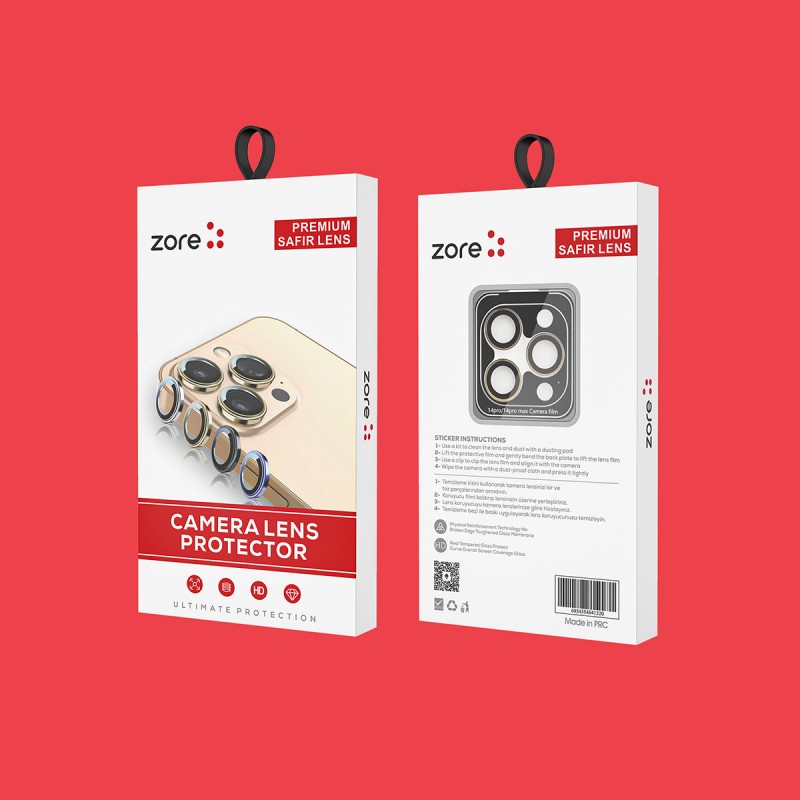 Bal-z Apple iPhone 15  CL-12 Premium Safir Parmak İzi Bırakmayan Anti-Reflective Kamera Lens Koruyucu