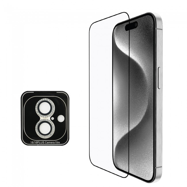 Apple iPhone 16 Guess Orjinal Lisanslı 3'lü Aksesuar Seti IML Baskılı Simli Glitter Kılıf + Ekran Koruyucu + Lens Koruyucu Apple iPhone 16 Guess Orjinal Lisanslı 3'lü Aksesuar Seti IML Baskılı Simli Glitter Kılıf + Ekran Koruyucu + Lens Koruyucu