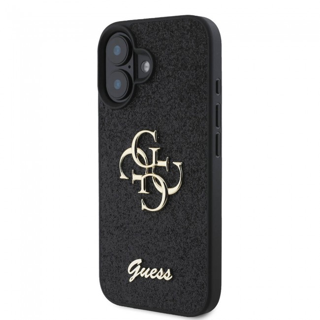 Apple iPhone 16 Kılıf Guess Orjinal Lisanslı 4G Büyük Metal Logolu Glitter Kapak Apple iPhone 16 Kılıf Guess Orjinal Lisanslı 4G Büyük Metal Logolu Glitter Kapak